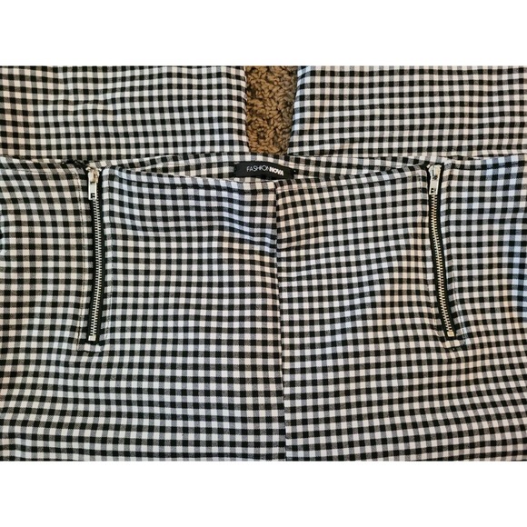 Fashion Nova Paris Love Gingham Zip Pants-Black/White Size 1XL High Rise - Picture 4 of 5